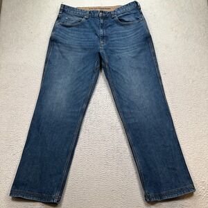 Duluth Trading Mens 36x30 Flex Ballroom Relaxed Fit Jeans Pants Denim Work Blue